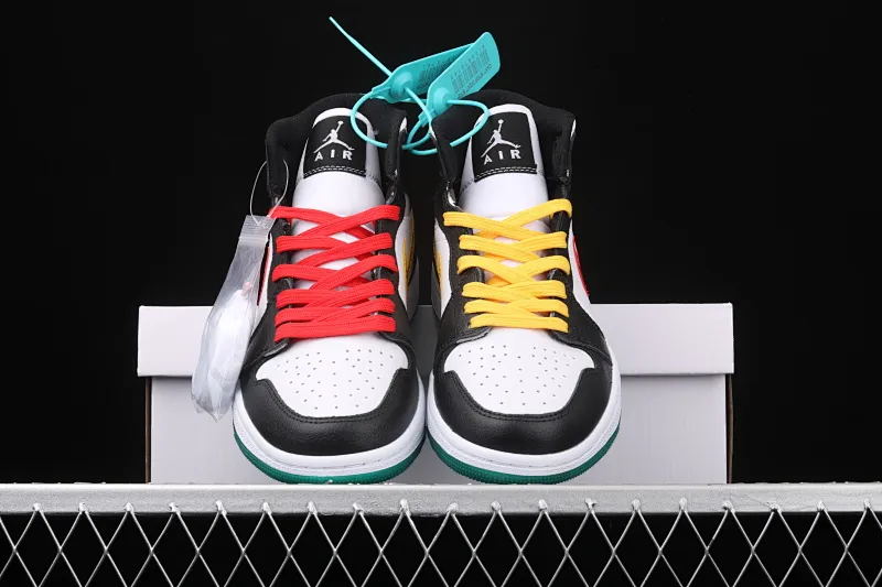 All categories Air Jordan Jordan series basketball shoes Air Jordan 1 Mid Air Jordan 1 Mid AJ1 Joe 1 red and yellow color hook Yuanyang mid-top basketball shoes BQ6472-063